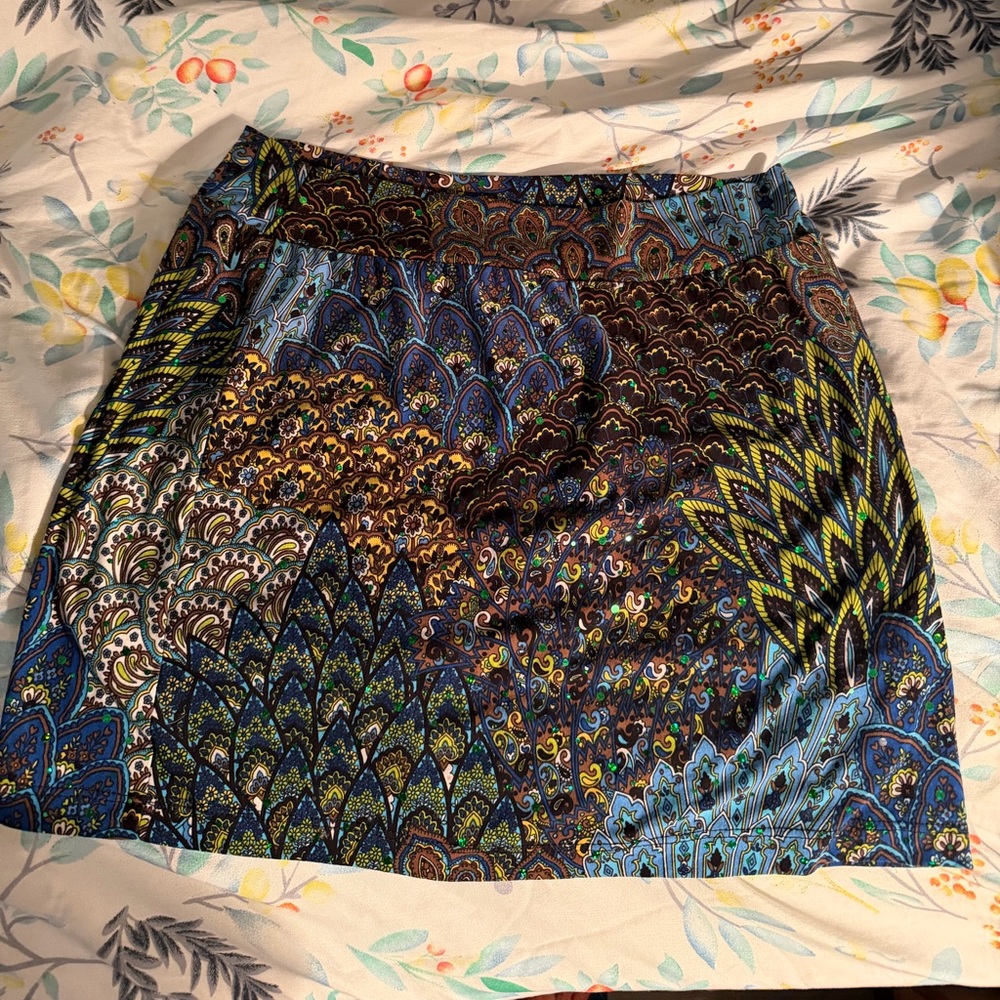 Dream dance Women's Multicolor Paisley-Print sparkle A-Line Skort med